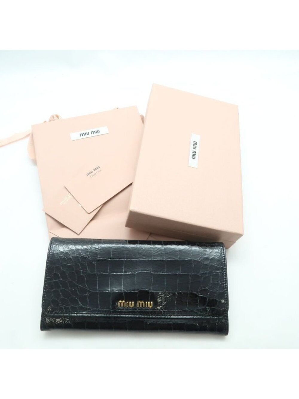 Miu Miu ST Cocco Lux Wallet Croco Embossed - Picture 8 of 9